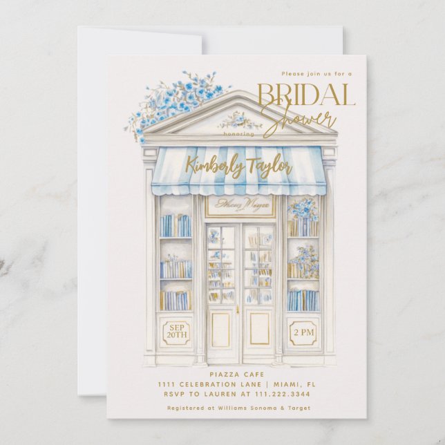 Convite Chá de panela da Biblioteca da Livraria Azul do Li (Frente)