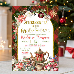 Convite Chá de panela da festa do chá na tarde do Natal