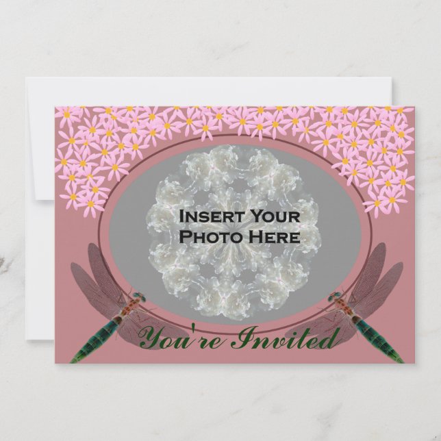 Convite Chá de panela da foto das libélulas (Frente)