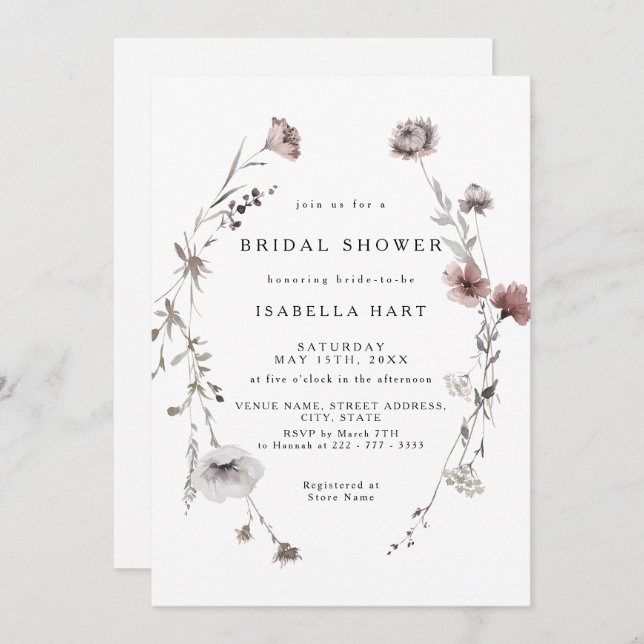 Convite Chá de panela da parede de queda do ventilador sel (Frente/Verso)