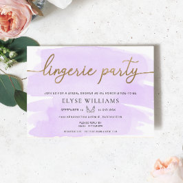 Convite Chá de panela da Parte de Lingerie Dourada Lilcolo