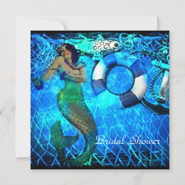 Convite chá de panela da praia da sereia da âncora do (Frente)