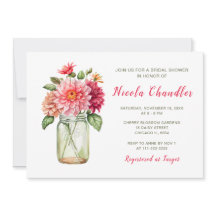 Chá de panela Dahlias Mason Jar Rosa
