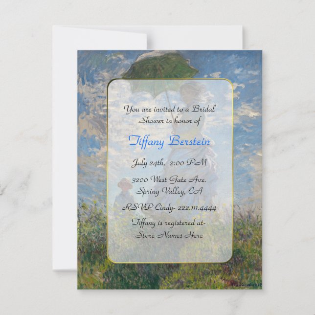 Convite Chá de panela das belas artes de Monet (Frente)