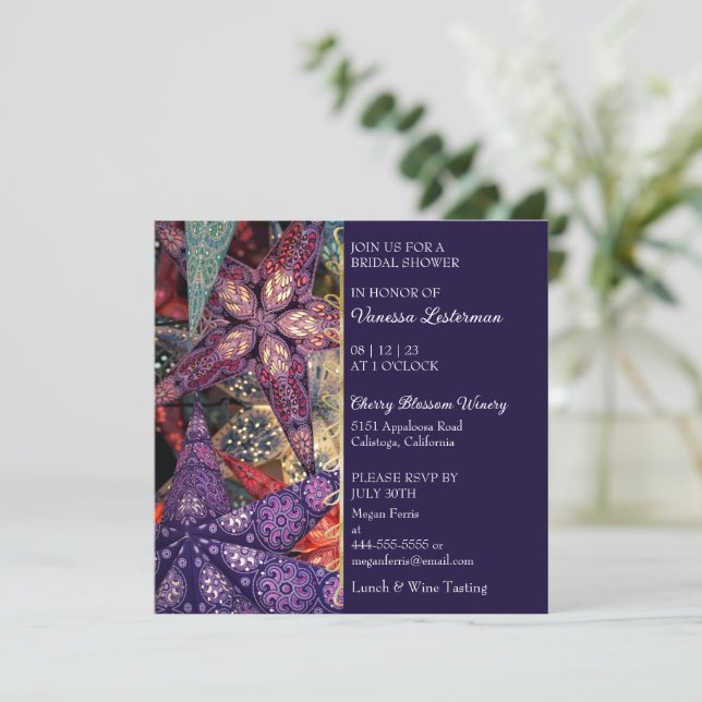 Convite Chá de panela das estrelas modernas (Em pé/Frente)