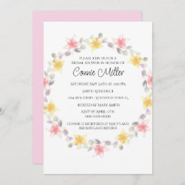 Convite Chá de panela das Flores bonito Rosa e Amarelo