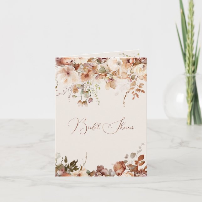 Convite Chá de panela das Flores de Campo Simples Elegante (Frente)