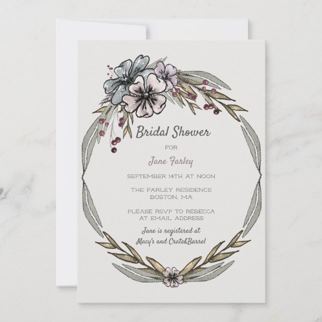 Convite Chá de panela das flores do inverno (Frente)