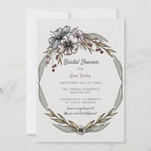 Convite Chá de panela das flores do inverno