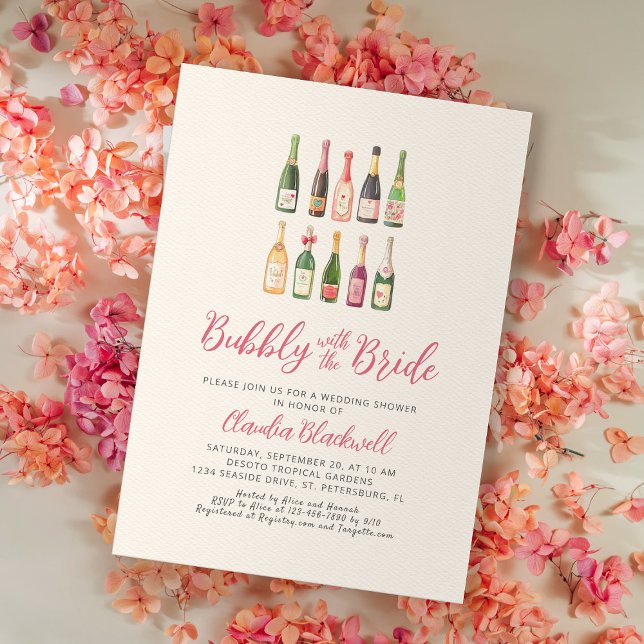 Convite Chá de panela das garrafas de champanhe (Criador carregado)