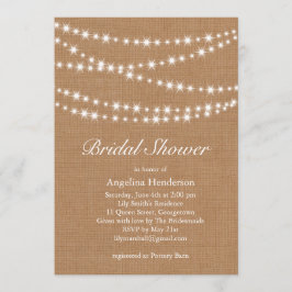 Convite Chá de panela das Luzes Brilhantes no Burlap