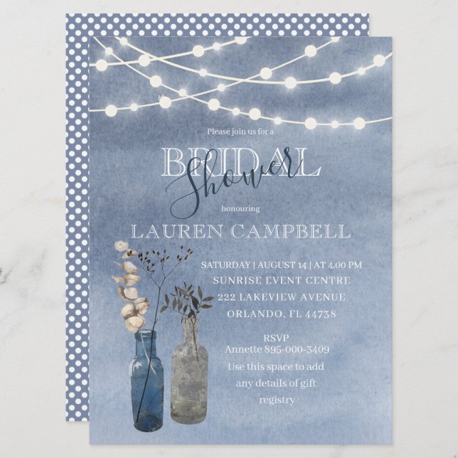 Convite Chá de panela das Luzes da Cadeia de Caracteres de (Frente/Verso)