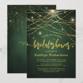 Convite Chá de panela das Luzes Douradas de Cordas Elegant