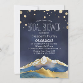 Convite Chá de panela das Montanhas de Folha de Ouro Azul