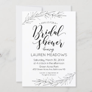 Convite Chá de panela das Ramificações Desenhadas à Mão