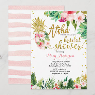 Convite Chá de panela de abacaxi Aloha