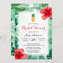 Convite Chá de panela de abacaxi tropical havaiano de Hibi