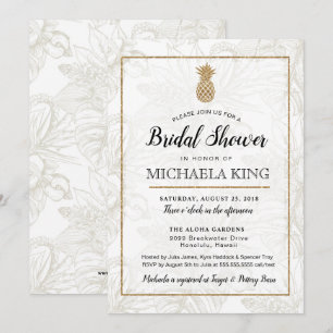 Convite Chá de panela de abacaxi tropical moderno