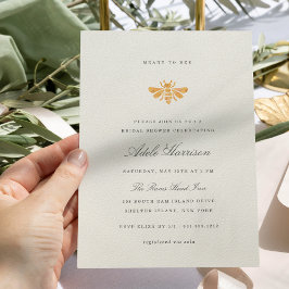 Convite Chá de panela de Abelhas de Aquarela do ouro