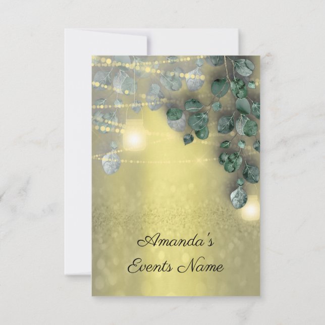 Convite Chá de panela de aniversário Light Jar Rustic Yell (Verso)