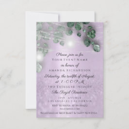 Convite Chá de panela de aniversário Luz Jar Roxo Russo