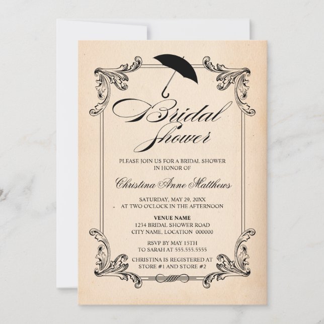 Convite Chá de panela de aparência e ornamento do papel Vi (Frente)