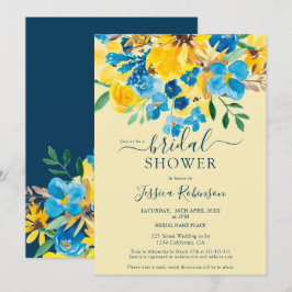 Convite Chá de panela de aquarela azul-russa