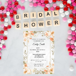 Convite Chá de panela de Aquarela Chic Floral Elegante