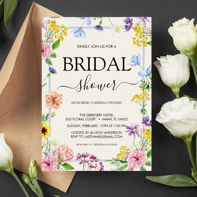 Convite Chá de panela de Aquarela Colorida Lilac Rosa (Criador carregado)