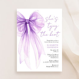 Convite Chá de panela de Aquarela com Arco Coquetel roxo