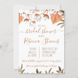 Convite Chá de panela de Aquarela de Flor de Algodão