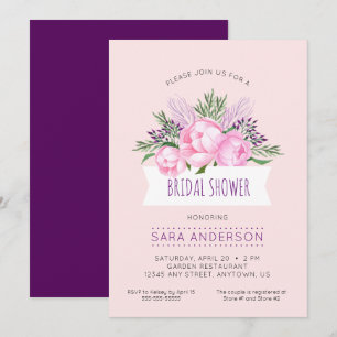 Convite Chá de panela de Aquarela de Peões Rosa