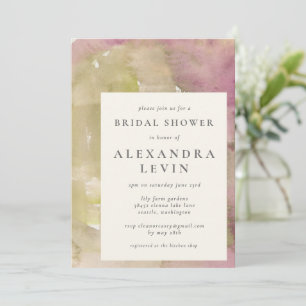 Convite Chá de panela de Aquarela Elegante Abstrato