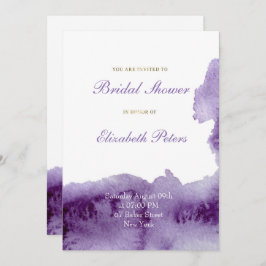 Convite Chá de panela de Aquarela Elegante Ultra Violet