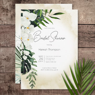 Convite Chá de panela de Aquarelas Tropicais Boho