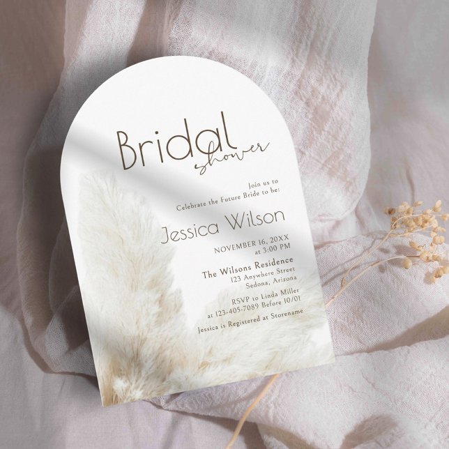 Convite Chá de panela de Arca de Grama Boho Neutro Fluff P (Criador carregado)