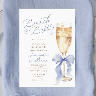 Convite Chá de panela de Arco Brunch e Azul-Borracha