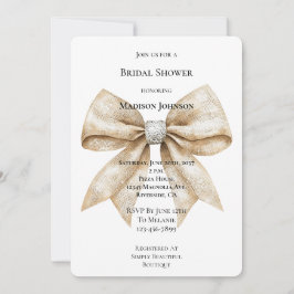 Convite Chá de panela de Arco de Grelha de Chic Cream Silv