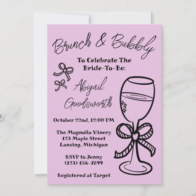 Convite Chá de panela De Arco Desenhado À Mão (Frente)