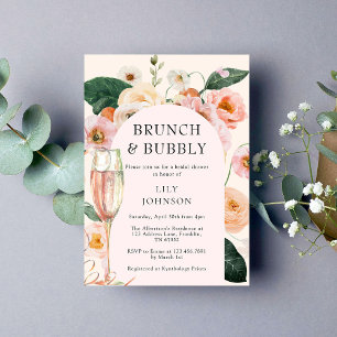 Convite Chá de panela de Arco Floral Brunch e Bubble