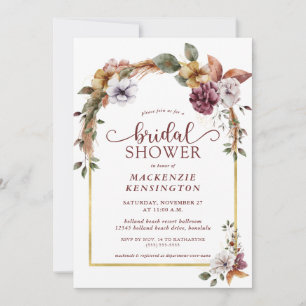 Convite Chá de panela de Arco Floral Moderno Elegante Boh