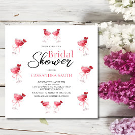 Convite Chá de panela de Arco rosa para bebidas Coctail