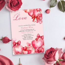 Convite Chá de panela de Arcos e Corações de Amor