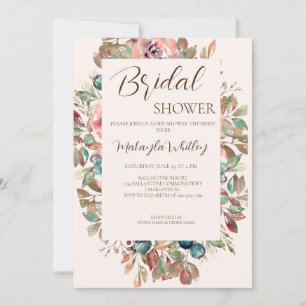 Convite Chá de panela de Areia Floral Blush