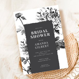 Convite Chá de panela de Arte de Tinta Chrysanthemum