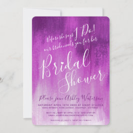 Convite Chá de panela de arte em massa roxa