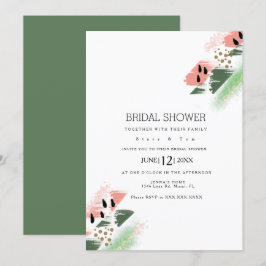 Convite Chá de panela de Artsy Abstrato de Melancia Modern