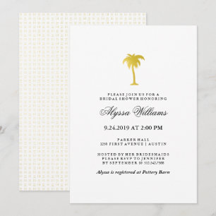 Convite Chá de panela de Árvore de Palma Dourada Elegant