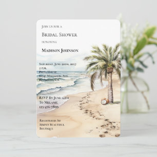 Convite Chá de panela de árvores tropicais da Aloha Coconu