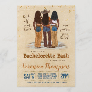 Convite Chá de panela de Bachelorette de Cowgirl Ocidental
